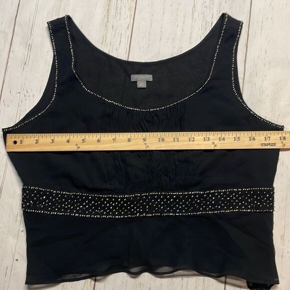 Ann Taylor petite women’s black sheer sleeveless top. Size 10P - Picture 4 of 5
